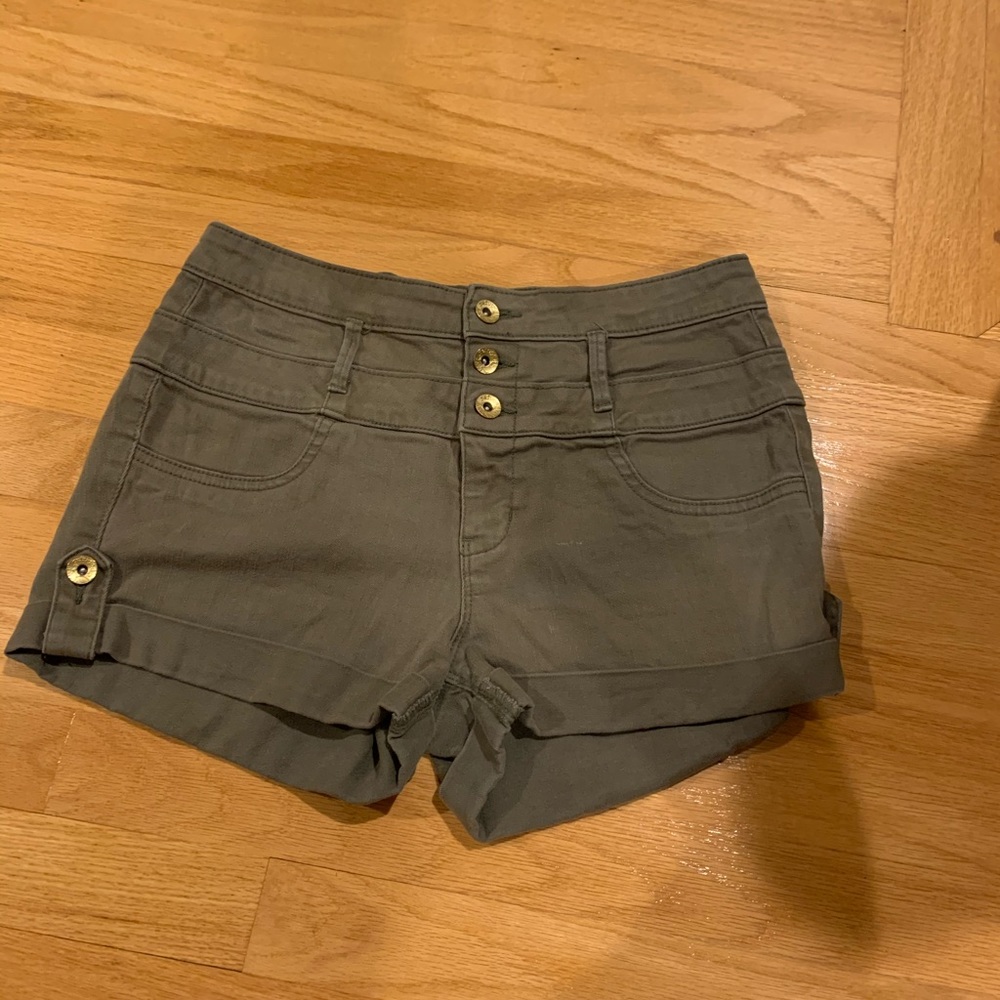 Green High Waisted Shorts